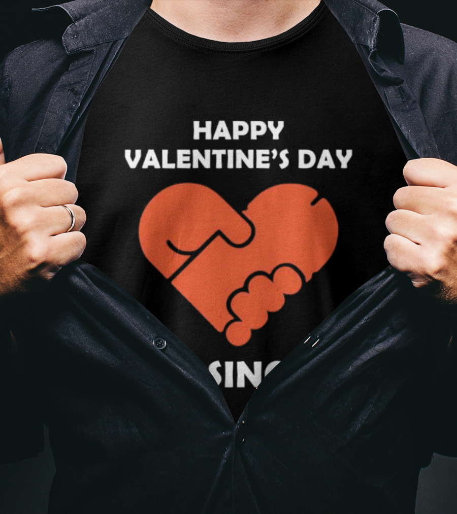 Happy Valentine's Day I'm Single Heart Puzzle T-Shirt