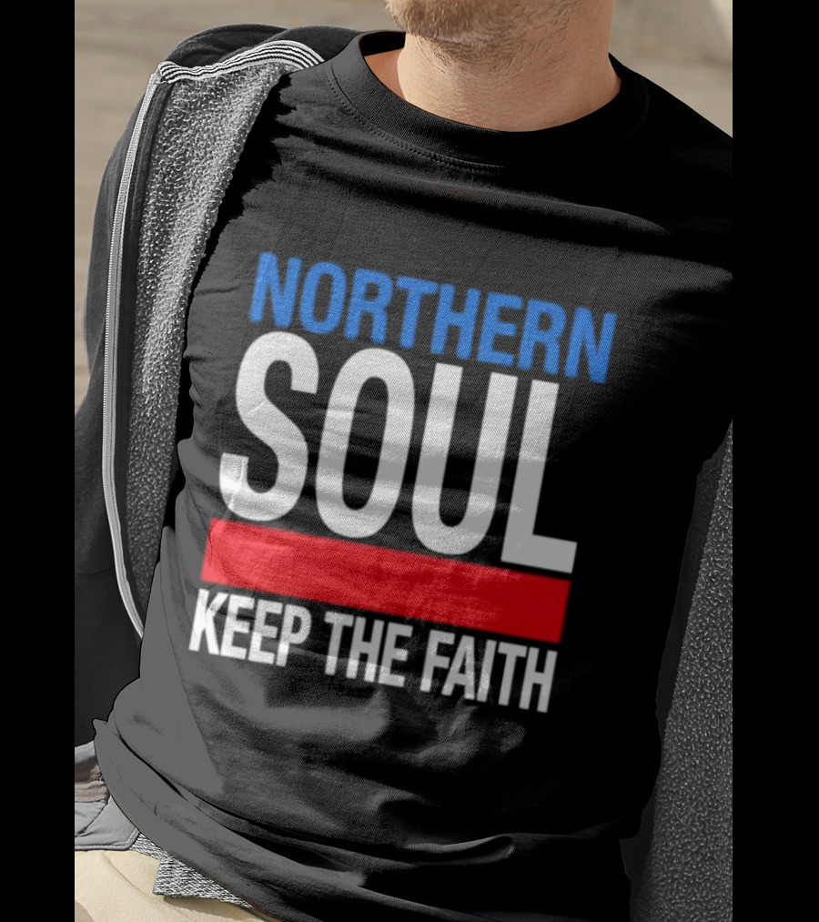 Northern Soul Keep The Faith Blue And Red T-Shirt