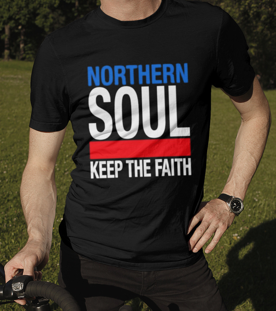 Northern Soul Keep The Faith Blue And Red T-Shirt