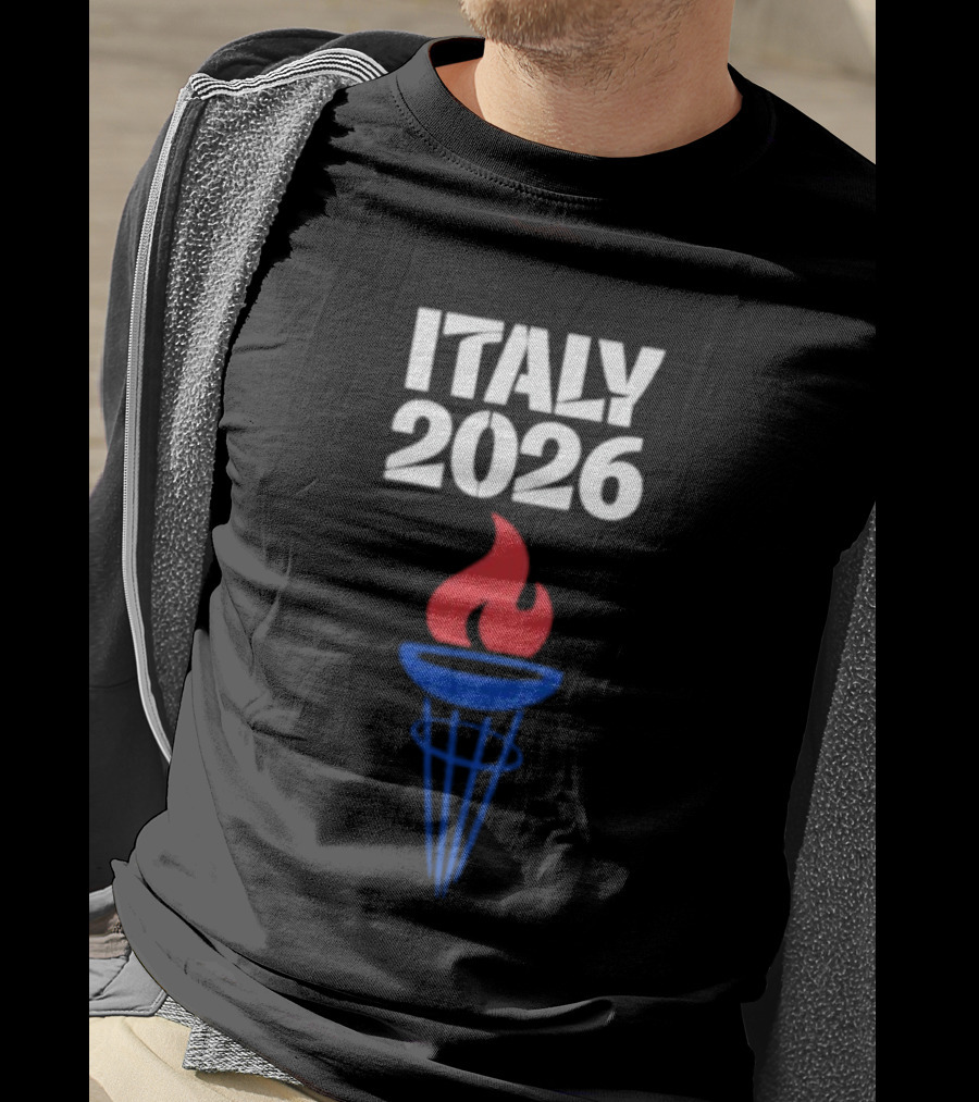 Italy 2026 Olympic Torch Fire T-Shirt