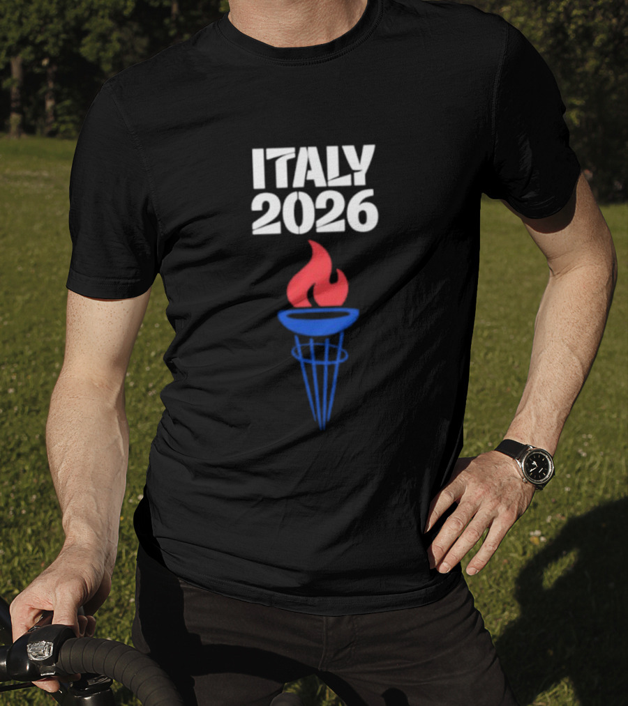 Italy 2026 Olympic Torch Fire T-Shirt