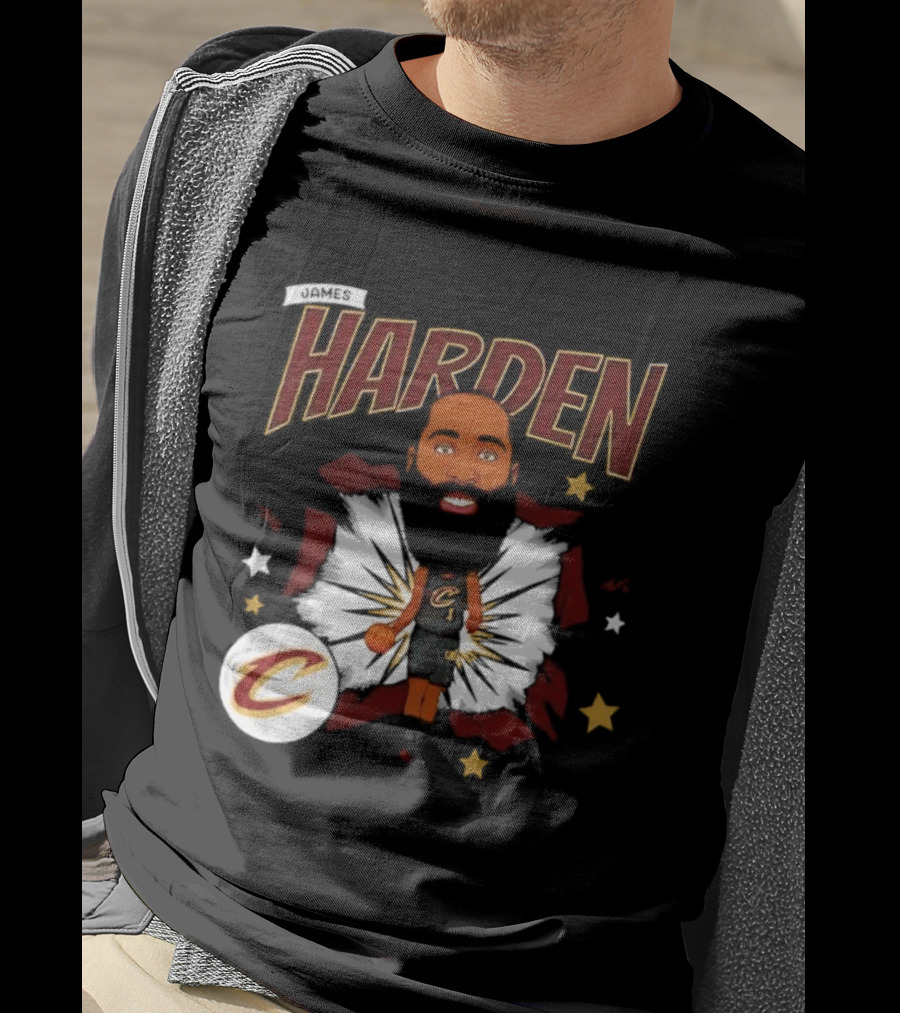 Harden Cleveland Cavaliers Basketball Player Caricature T-Shirt