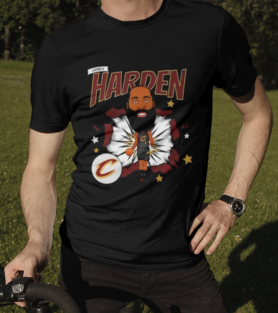 Harden Cleveland Cavaliers Basketball Player Caricature T-Shirt