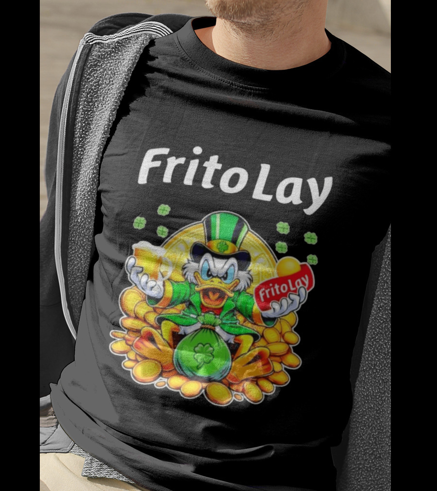 Frito Lay Scrooge McDuck St Patrick's Day Luck Coins Clover Beer T-Shirt
