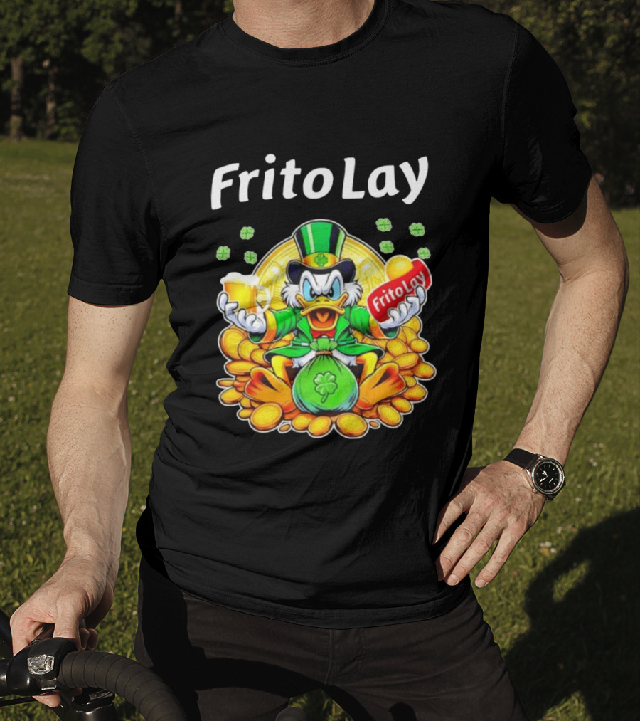 Frito Lay Scrooge McDuck St Patrick's Day Luck Coins Clover Beer T-Shirt