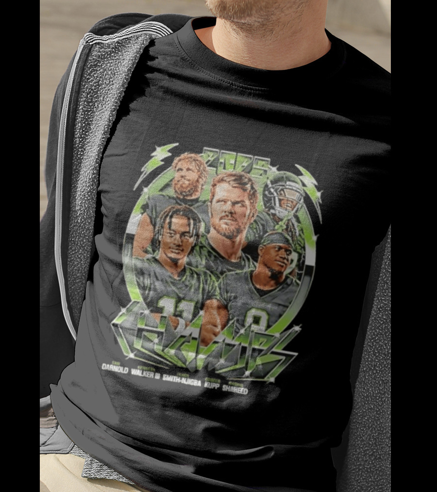Seattle Seahawks Darnold Walker III Smith Njigba Kupp Shaheed 2025 Champs T-Shirt