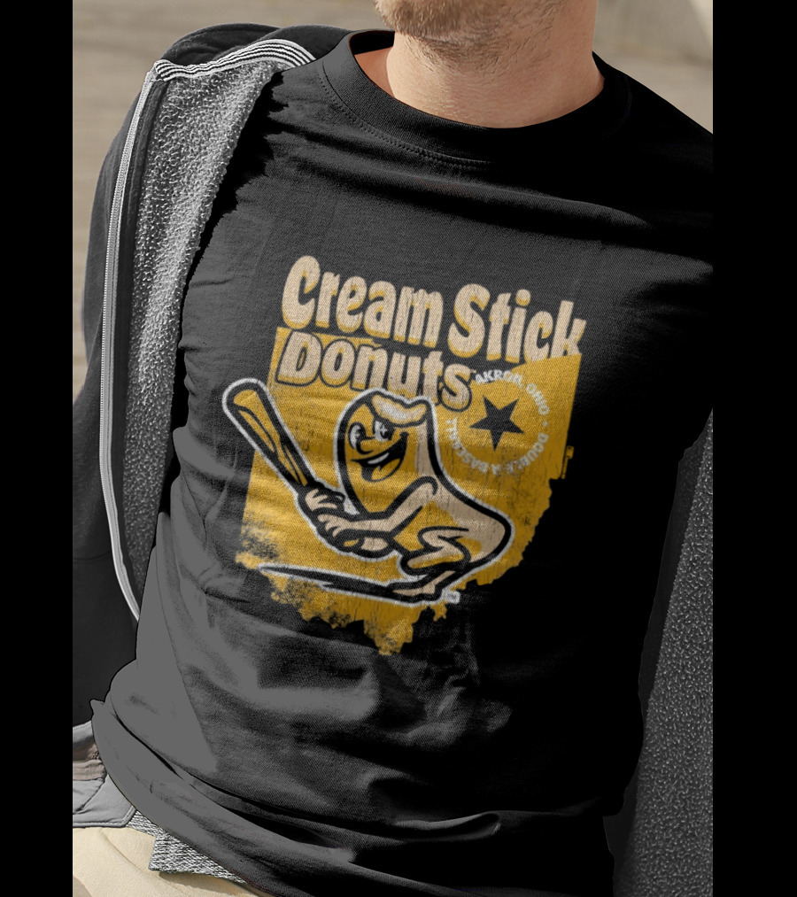 Cream Stick Donuts Ohio Baseball Star Buckeye T-Shirt