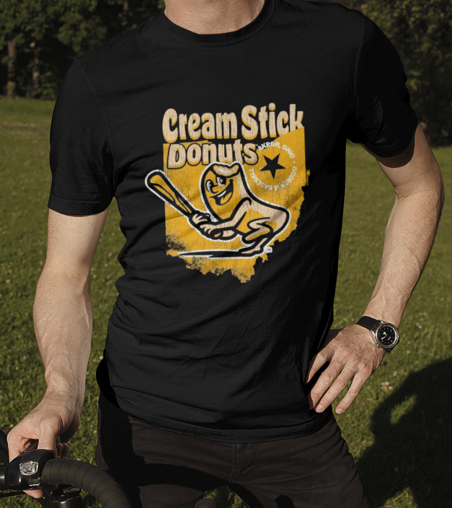 Cream Stick Donuts Ohio Baseball Star Buckeye T-Shirt