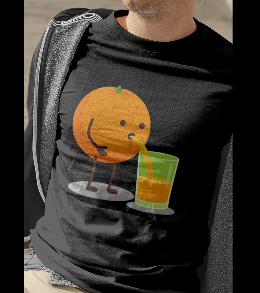 Orange Juice Squeezed Fun Cartoon T-Shirt