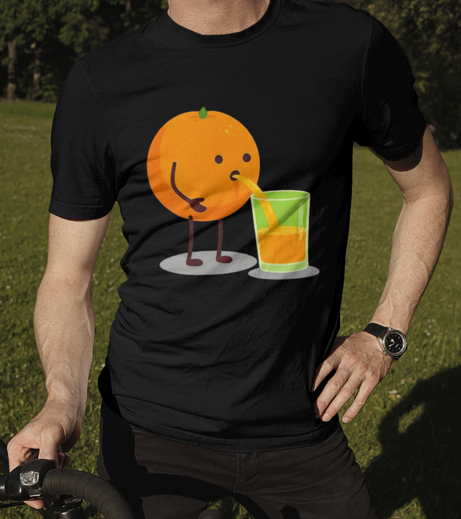 Orange Juice Squeezed Fun Cartoon T-Shirt