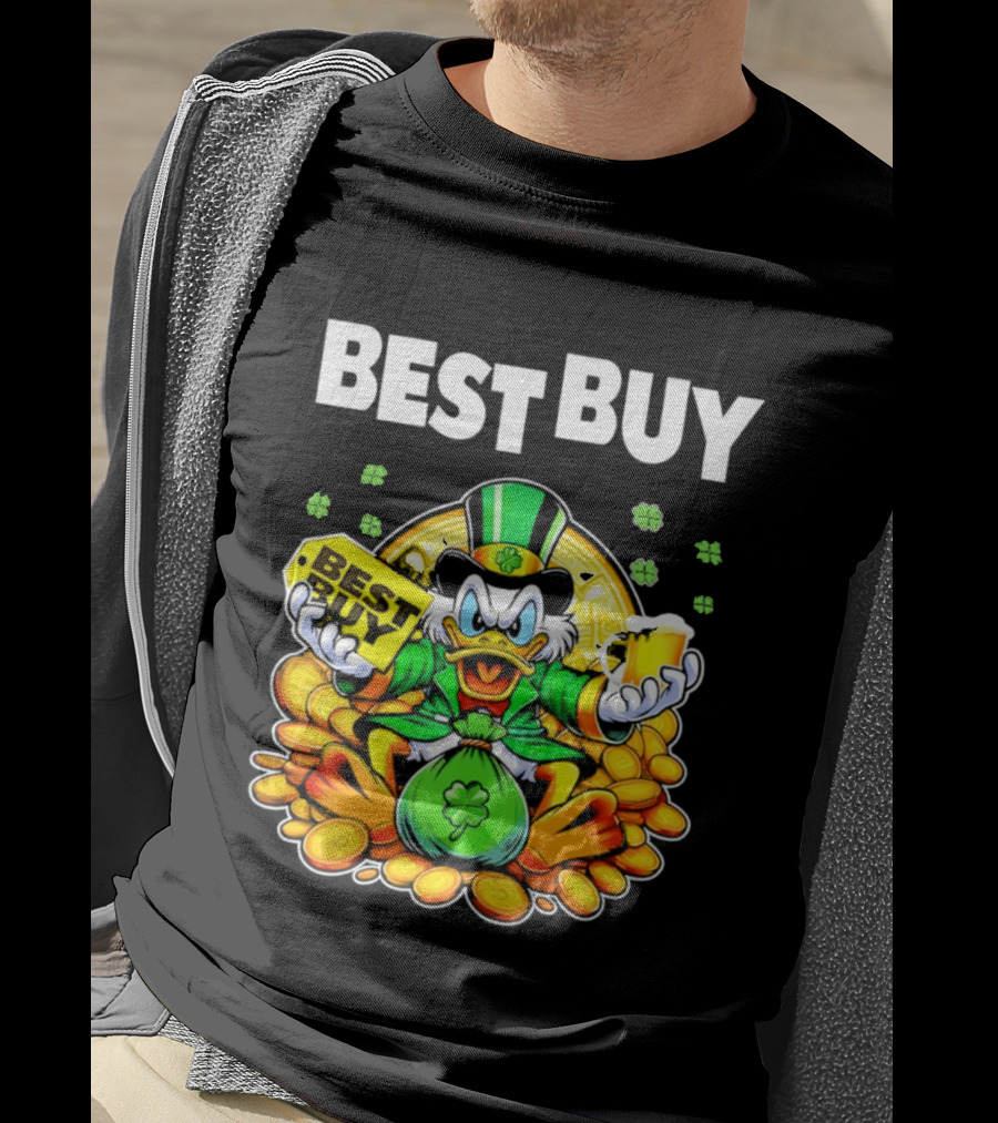 Scrooge McDuck Best Buy St Patrick's Day Coins And Shamrocks Celebration T-Shirt