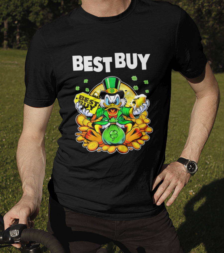 Scrooge McDuck Best Buy St Patrick's Day Coins And Shamrocks Celebration T-Shirt