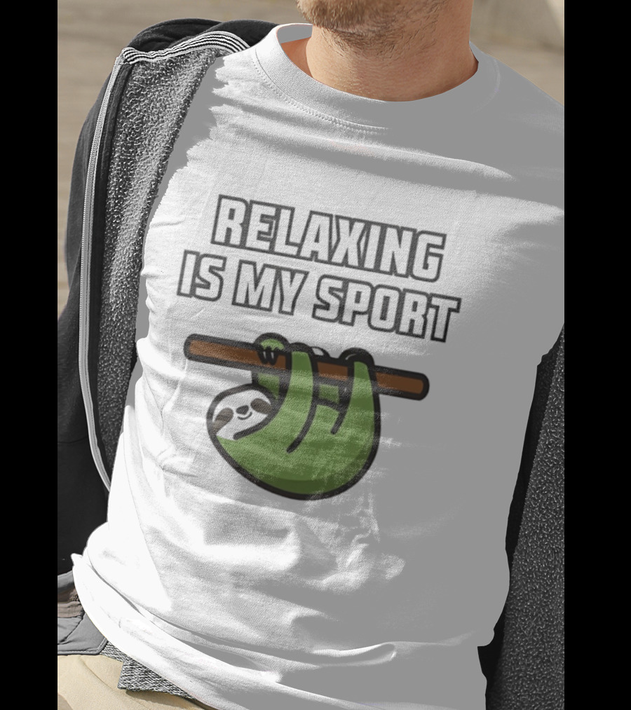 Relaxing Is My Sport Funny Sloth Hanging On Branch T-Shirt