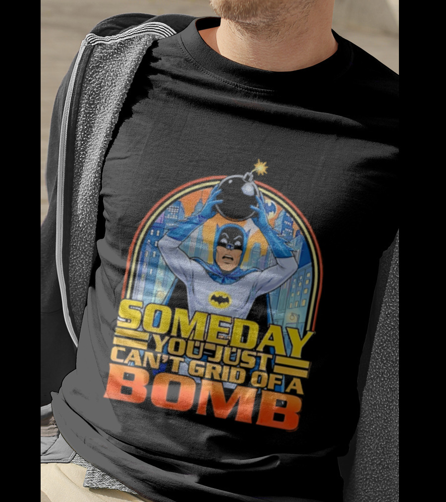 Someday You Just Can't Get Rid Of A Bomb Batman Retro Comic Urban Skyline T-Shirt