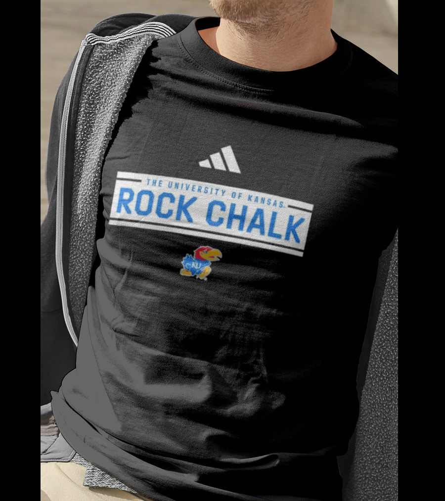 The University Of Kansas Rock Chalk Adidas KU Jayhawks T-Shirt