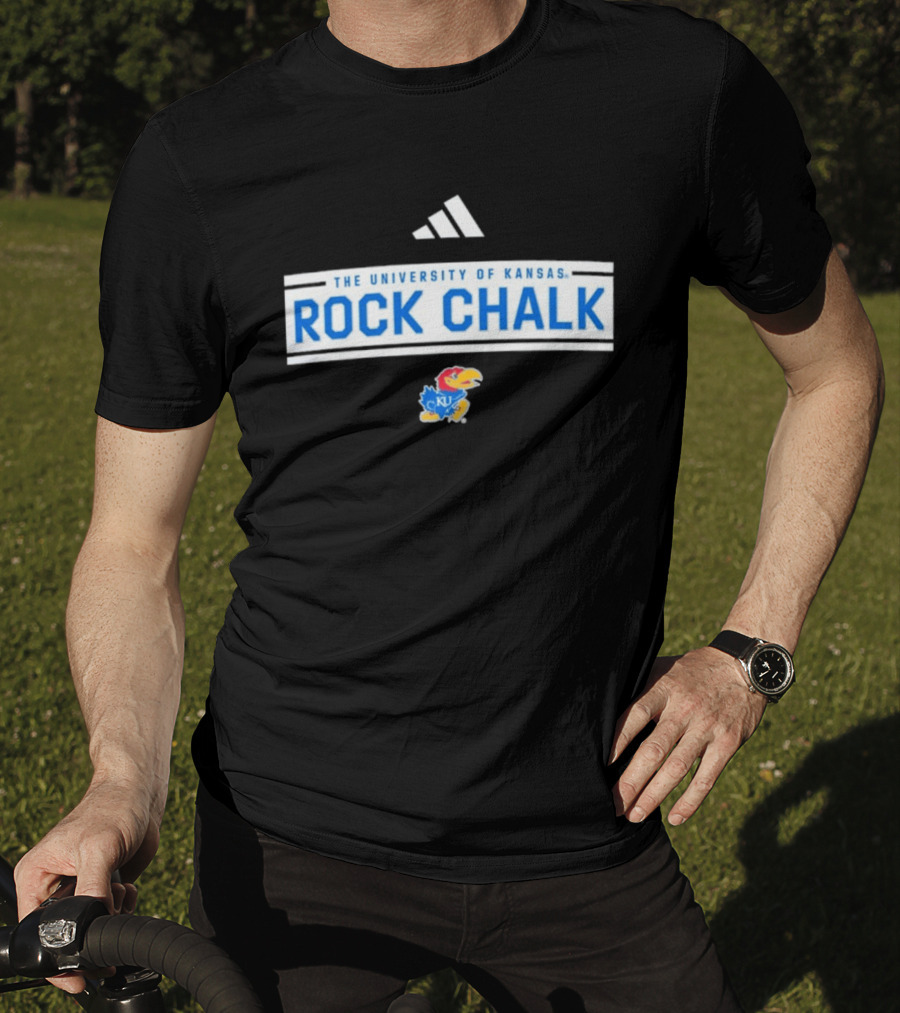The University Of Kansas Rock Chalk Adidas KU Jayhawks T-Shirt