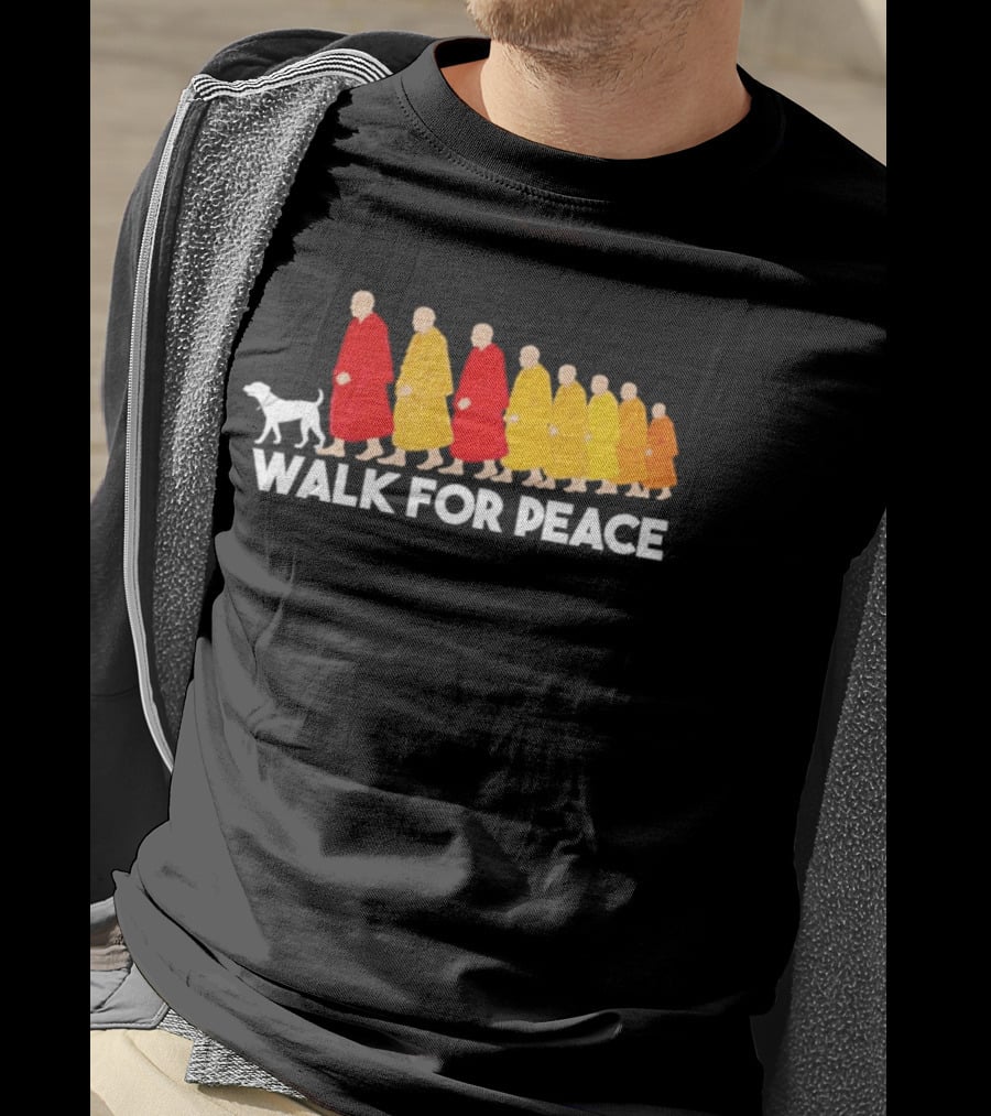 Walk For Peace Monk Procession With Dog T-Shirt