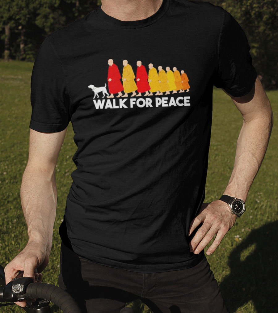 Walk For Peace Monk Procession With Dog T-Shirt