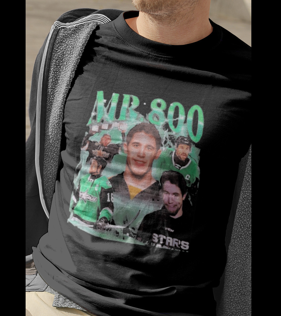 MR 800 Hockey Legends Dallas Stars Celebratory Milestone T-Shirt