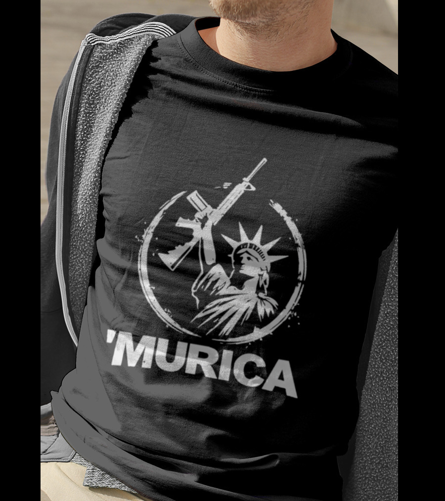 Murica Statue Of Liberty With Rifle T-Shirt