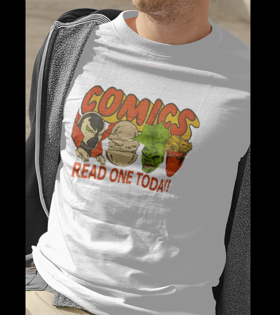 Comics Read One Today Characters Face T-Shirt