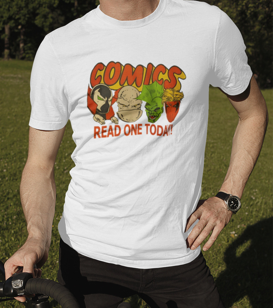 Comics Read One Today Characters Face T-Shirt
