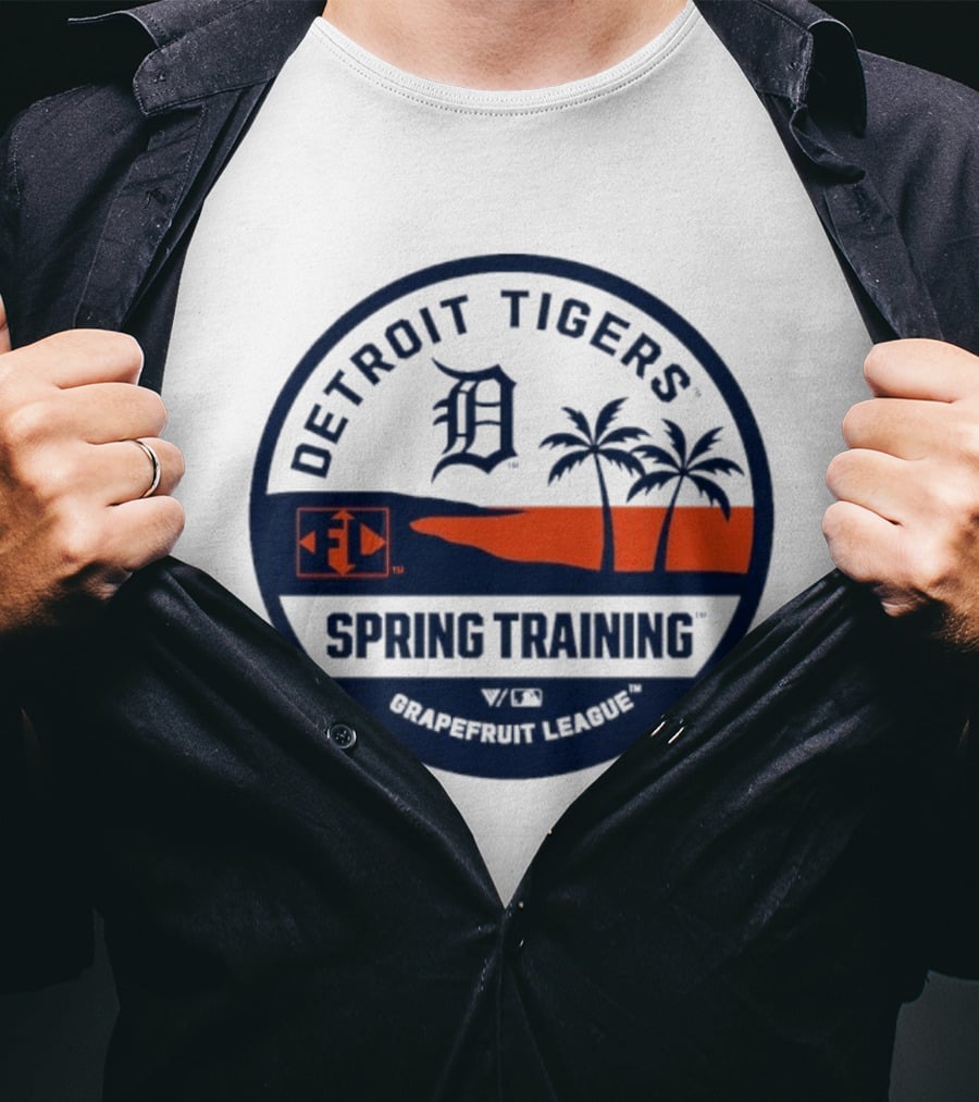 Detroit Tigers Spring Training Luxe Knit Grapefruit League Palm Trees T-Shirt