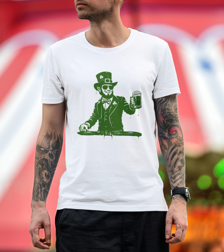 DJ Irish Uncle Sam St Patrick's Day Beer Celebration T-Shirt