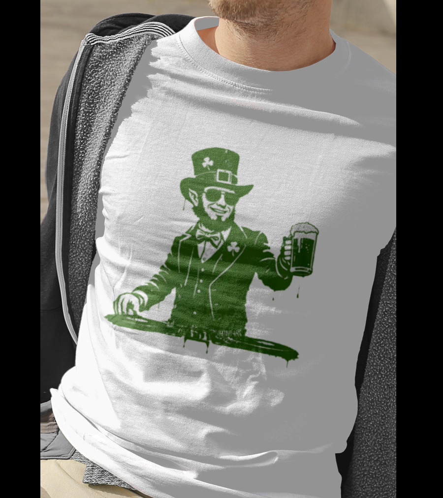 DJ Irish Uncle Sam St Patrick's Day Beer Celebration T-Shirt