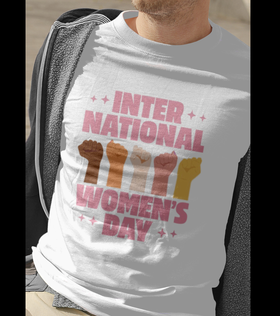 International Women's Day Raised Fists Empowerment Unity Celebration T-Shirt