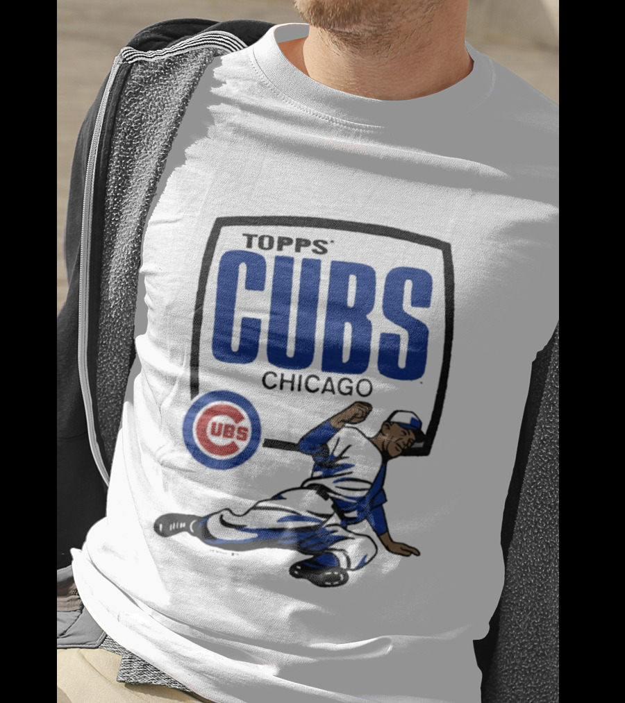 Topps CUBS Chicago Vintage Baseball Player MLB Collab T-Shirt