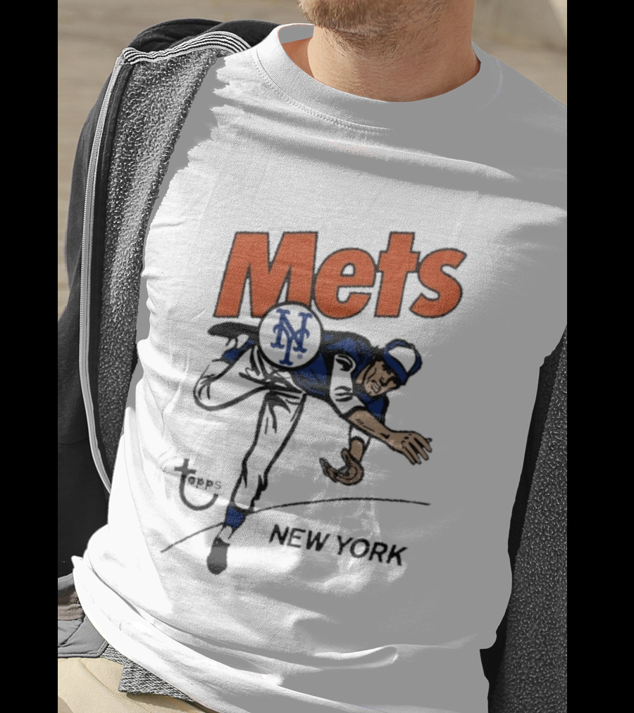 MLB Topps New York Mets Cartoon Raglan T-Shirt
