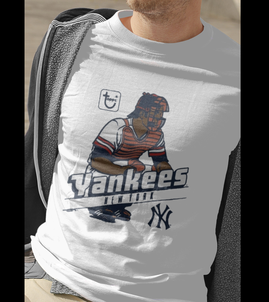 MLB Topps New York Yankees Catcher Cartoon Yankees NY T-Shirt
