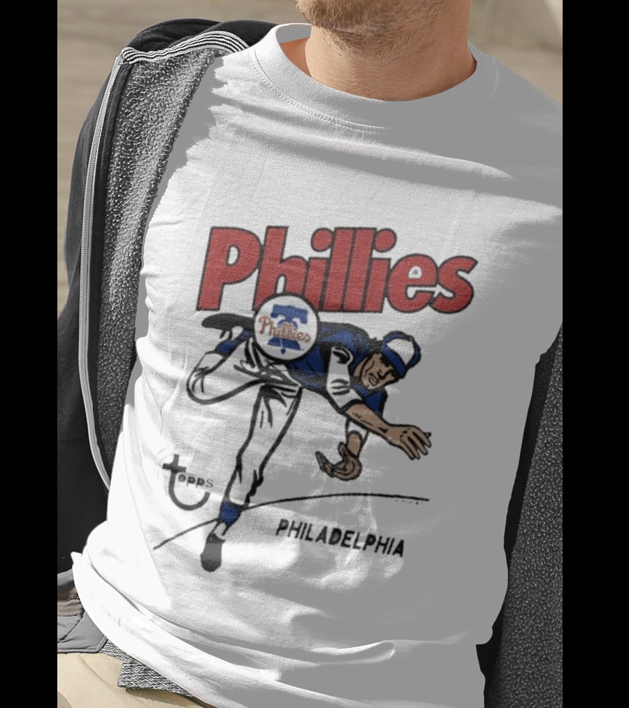 Philadelphia Phillies Topps Raglan MLB Cartoon T-Shirt