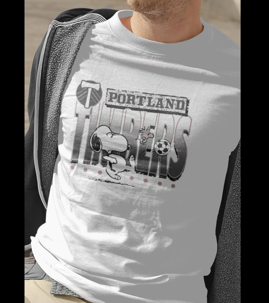 Peanuts Snoopy Portland Timbers Soccer Collaboration T-Shirt