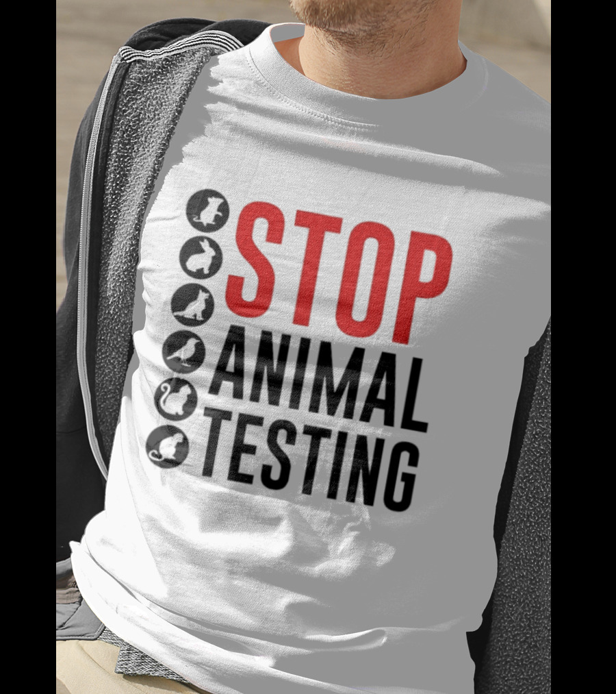 STOP Animal Testing Protest Message With Animal T-Shirt