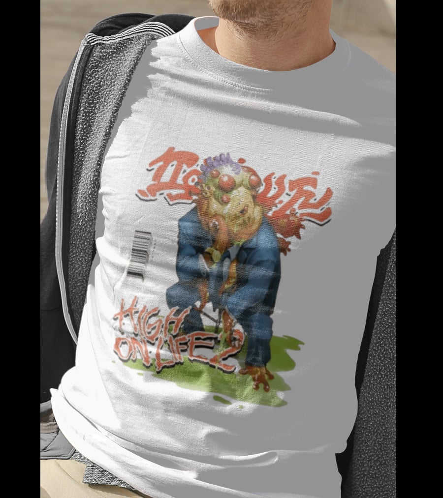 High On Life 2 Magazine Cover Alien Character In Suit Energetic T-Shirt