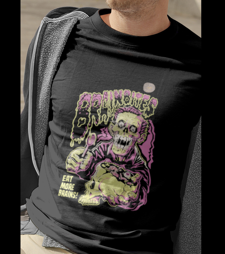Brainbites Eat More Brains Horror Zombie Eating T-Shirt