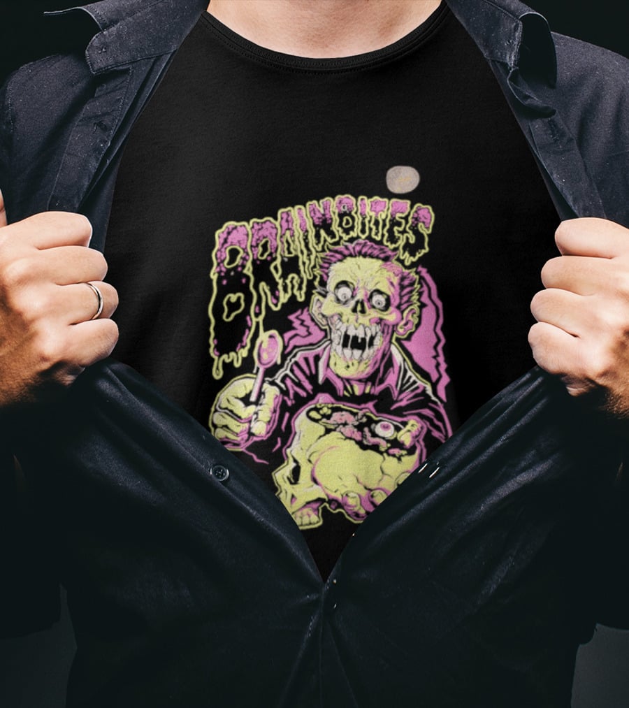 Brainbites Eat More Brains Horror Zombie Eating T-Shirt