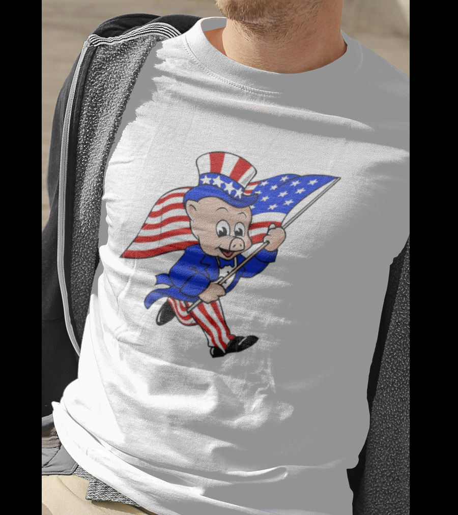 Piggly Wiggly Patriotic July 4th Celebration With American Flag And Uncle Sam Hat T-Shirt