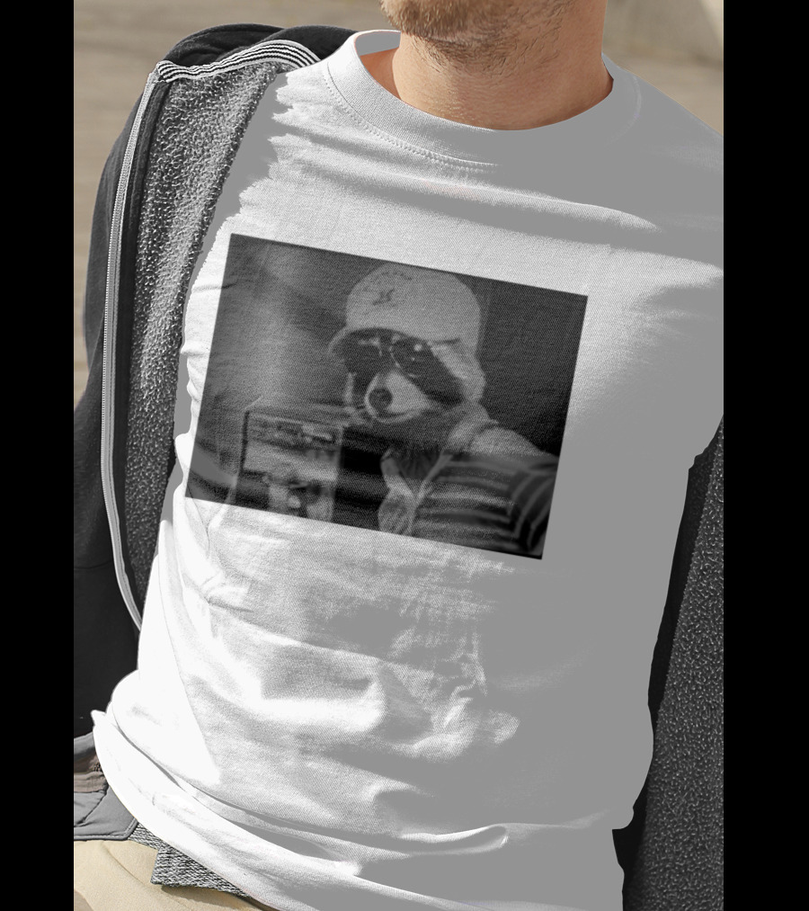 Rascal Plauche Raccoon With Hat And Sunglasses T-Shirt