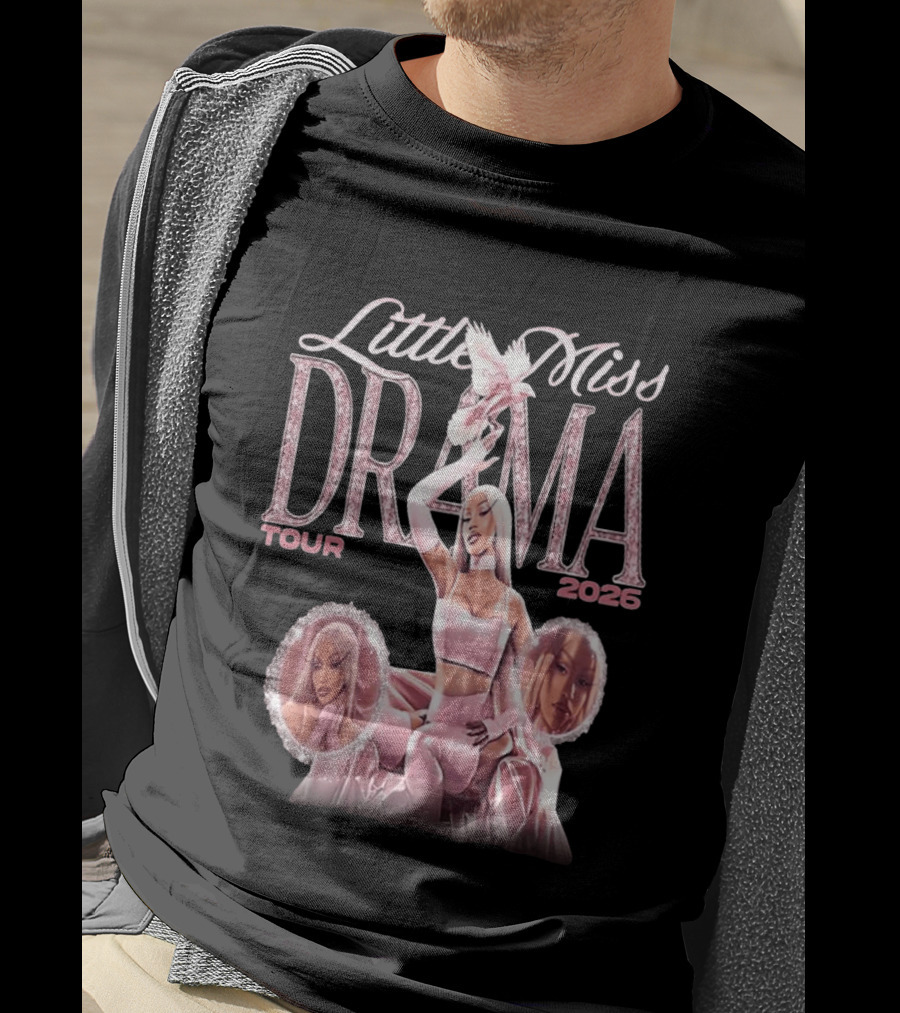 Little Miss Drama Tour 2026 Cardi B Pink Outfit Trio T-Shirt