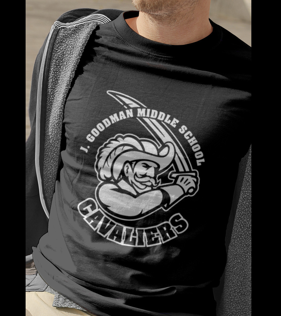 J. Goodman Middle School Cavaliers Mascot Sword T-Shirt