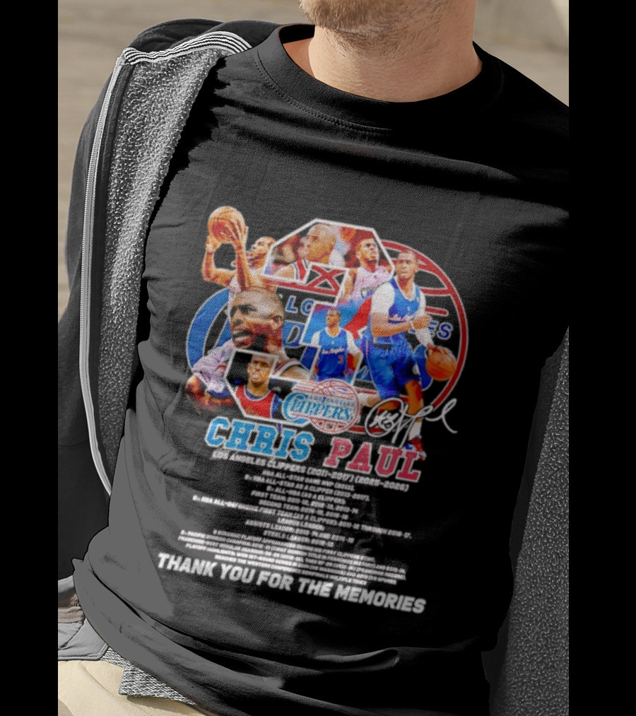 Chris Paul Los Angeles Clippers Memories Highlights And Signature Thank You T-Shirt