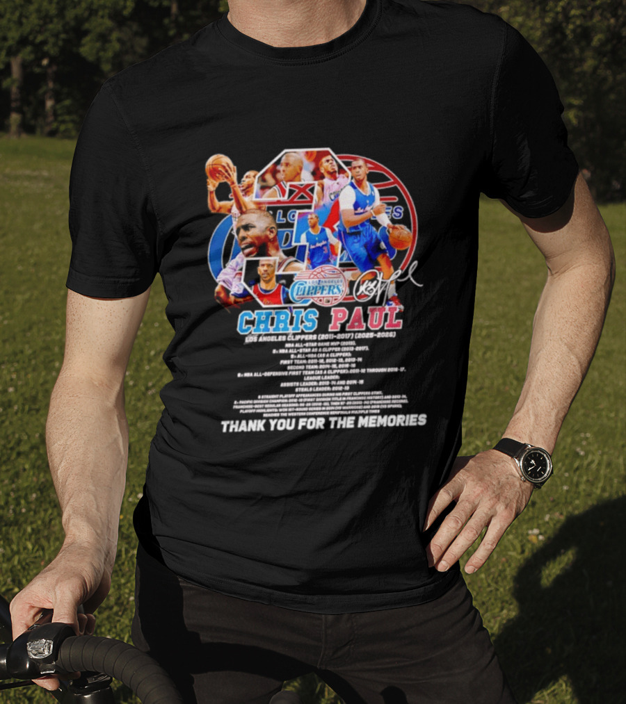 Chris Paul Los Angeles Clippers Memories Highlights And Signature Thank You T-Shirt