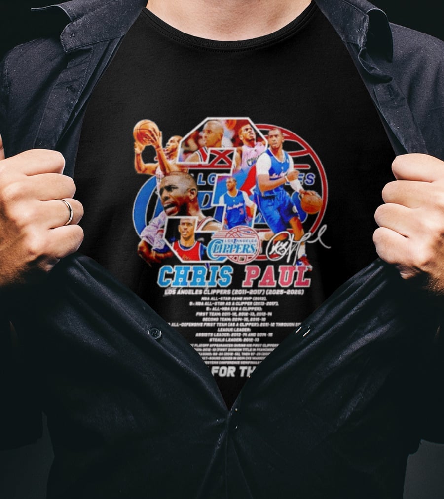 Chris Paul Los Angeles Clippers Memories Highlights And Signature Thank You T-Shirt