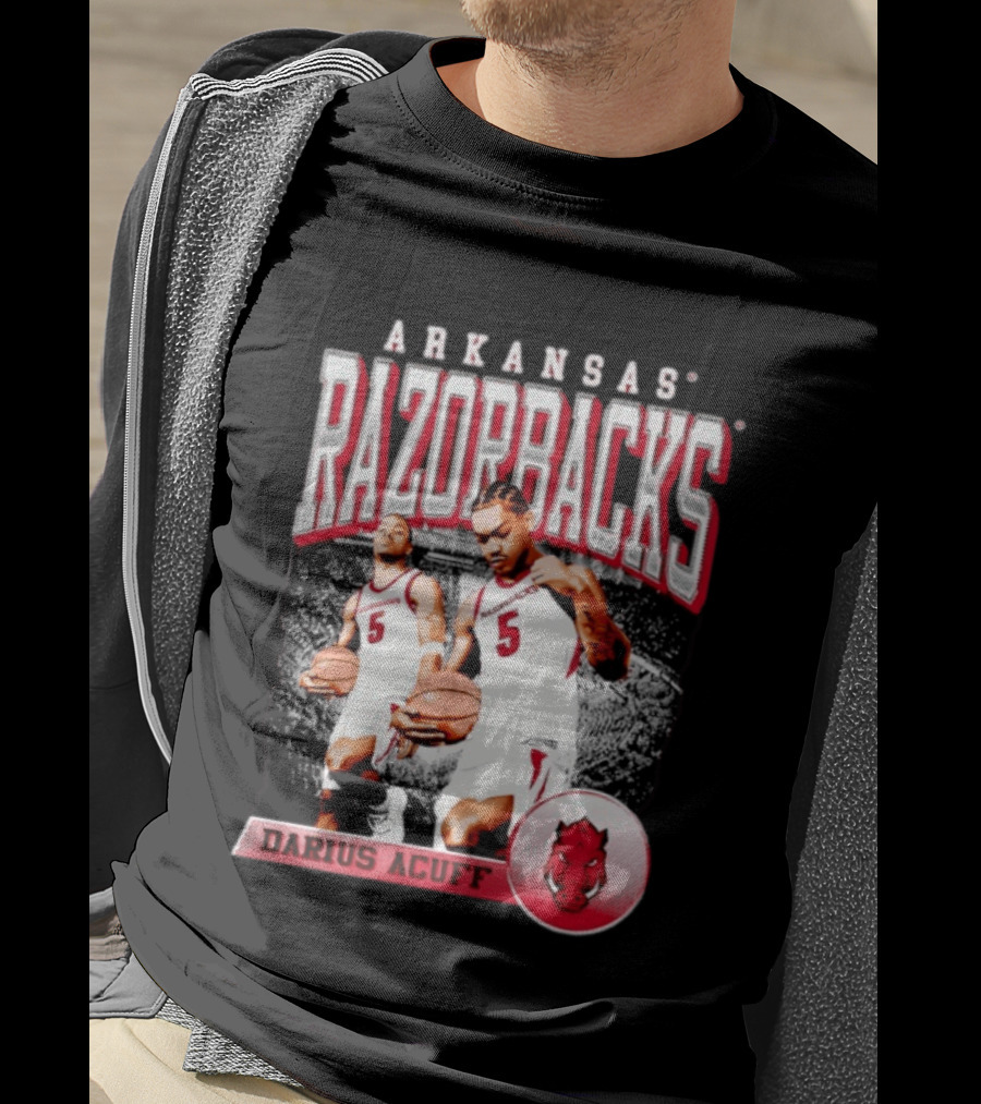 Arkansas Razorbacks Basketball Darius Acuff 5 T-Shirt