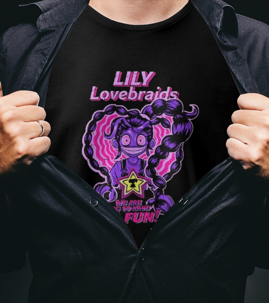 Lily Lovebraids We Are Going To Have So Much Fun Star Pink Braids T-Shirt
