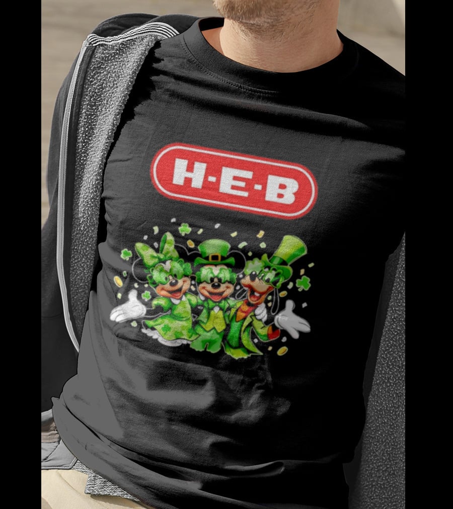 Mickey Mouse HEB St Patrick's Day Celebrations With Goofy And Minnie T-Shirt