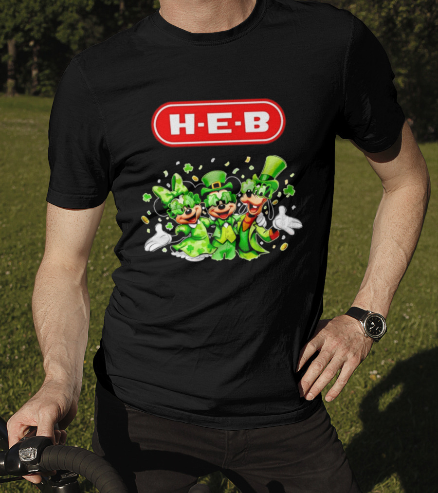 Mickey Mouse HEB St Patrick's Day Celebrations With Goofy And Minnie T-Shirt
